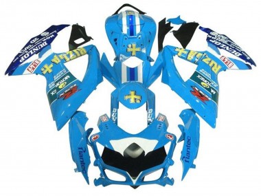Bleu Clair Jaune Rizla Carénage Moto Suzuki GSXR 600 / GSXR 750 2008-2010 Pas Chère