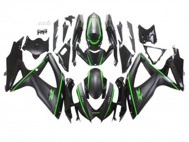 Noir Mat Vert Bande Carénage Moto Suzuki GSXR 600 / GSXR 750 2008-2010 Pas Chère