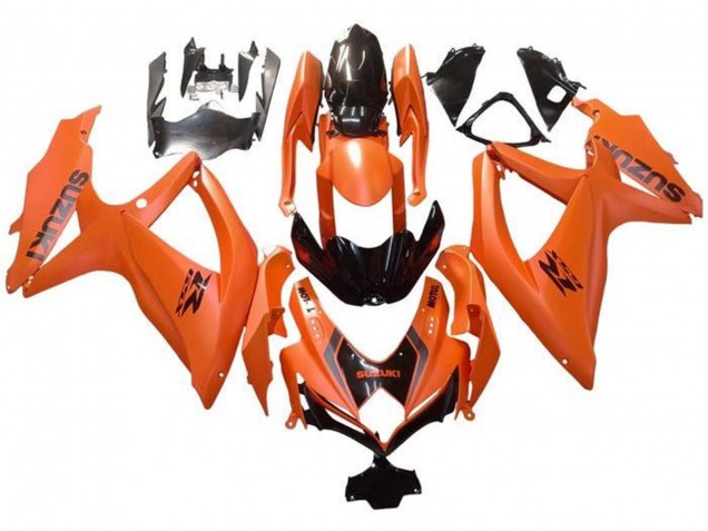 Orange Noir Brillant Décalque Carénage Moto Suzuki GSXR 600 / GSXR 750 2008-2010