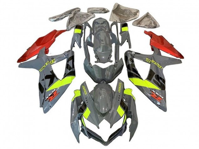 Nardo Gris Jaune Néon Rouge Noir Carénage Moto Suzuki GSXR 600 / GSXR 750 2008-2010