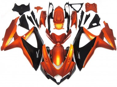Orange Noir Carénage Moto Suzuki GSXR 600 / GSXR 750 2008-2010 Pas Chère
