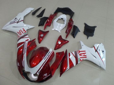 Bonbon Rouge Blanc Fiat Carénage Moto Suzuki GSXR 600 / GSXR 750 2011-2024 Pas Chère