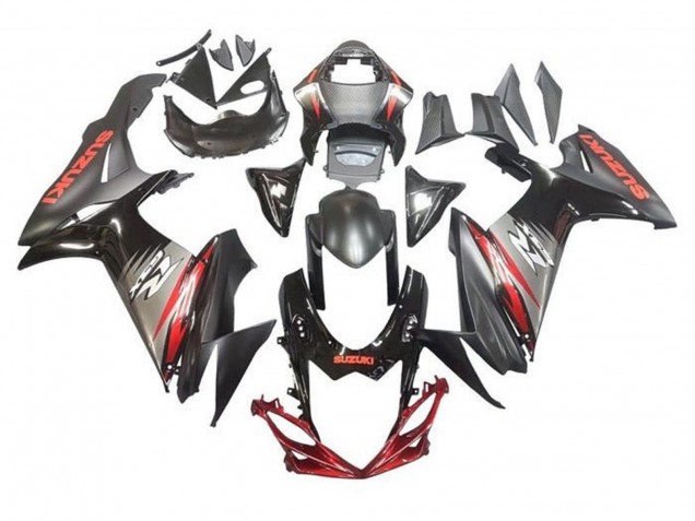 Noir Gris Rouge Carénage Moto Suzuki GSXR 600 / GSXR 750 2011-2024