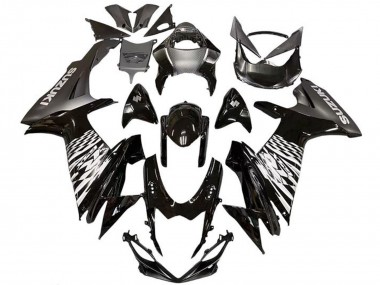 Noir Brillant Argent Carénage Moto Suzuki GSXR 600 / GSXR 750 2011-2024 Pas Chère