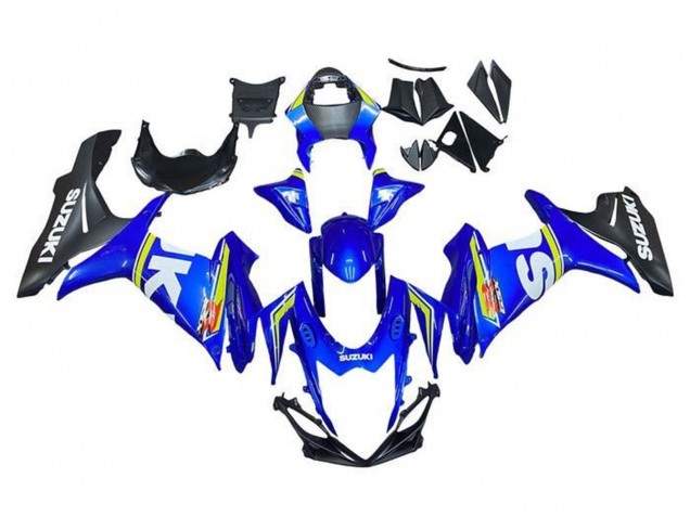 Blanc Bleu Jaune Noir Carénage Moto Suzuki GSXR 600 / GSXR 750 2011-2024
