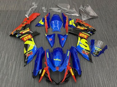 Bleu Rouge Jaune Noir Carénage Moto Suzuki GSXR 600 / GSXR 750 2011-2024 Pas Chère