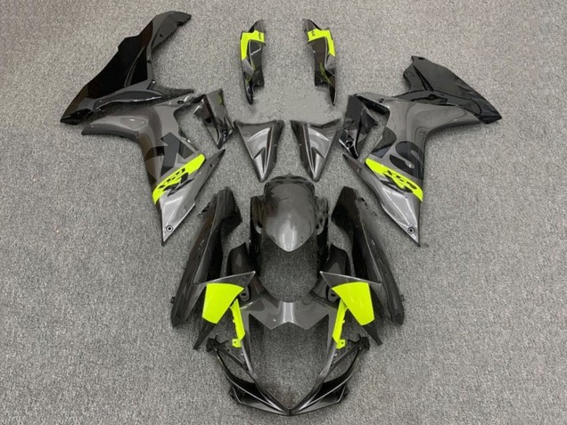 Gris Noir Jaune Néon Carénage Moto Suzuki GSXR 600 / GSXR 750 2011-2024