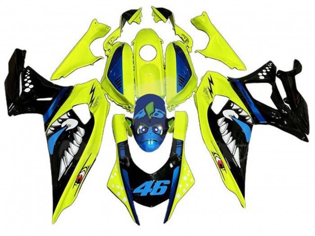 Jaune Noir Requin Carénage Moto Yamaha YZF R7 2021-2024