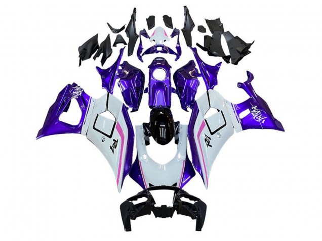 Blanc Violet Rose Carénage Moto Yamaha YZF R7 2021-2024