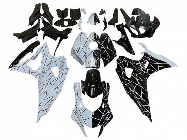 Blanc Noir Diviser Bande Carénage Moto Yamaha YZF R7 2021-2024