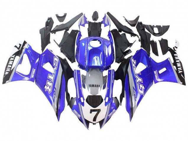 Bleu Gris Blanc GYTR Carénage Moto Yamaha YZF R7 2021-2024