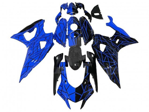 Bleu Noir Lignes Divisées Carénage Moto Yamaha YZF R7 2021-2024