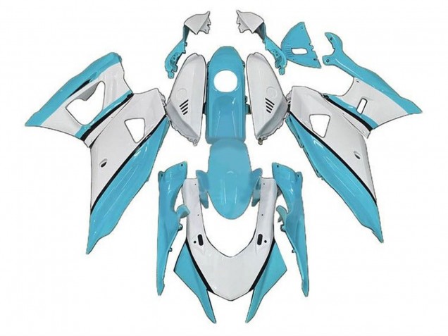 Bleu Turquoise Blanc Carénage Moto Yamaha YZF R7 2021-2024