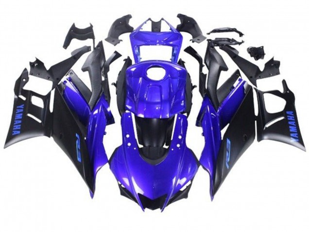 Bleu Noir Mat Carénage Moto Yamaha YZF R3/R25 2019-2021