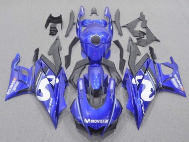Bleu Blanc Noir MoviStar Carénage Moto Yamaha YZF R3/R25 2019-2021 Pas Chère