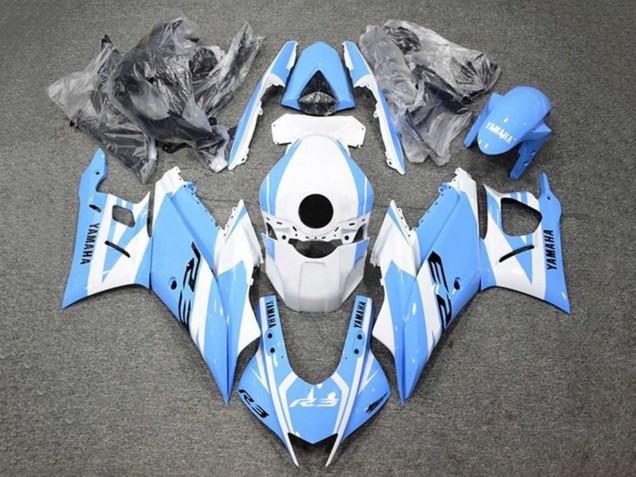 Blanc Bleu Clair Carénage Moto Yamaha YZF R3/R25 2019-2021