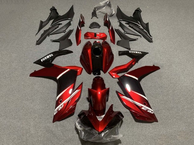 Rouge Blanc Noir Brillant Carénage Moto Yamaha YZF R3/R25 2022-2024