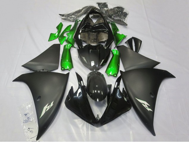 Noir Brillant Noir Mat Vert Carénage Moto Yamaha YZF 1000 R1 2009-2011
