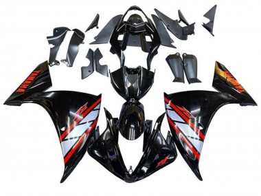 Noir Brillant Argent Rouge Bande Carénage Moto Yamaha YZF 1000 R1 2009-2011 Pas Chère