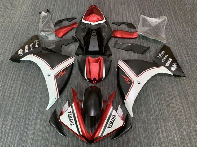 Blanc Rouge Noir Mat Carénage Moto Yamaha YZF 1000 R1 2009-2011