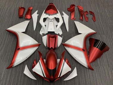Blanc Rouge Carénages Moto Yamaha YZF 1000 R1 2009-2011 Pas Chère