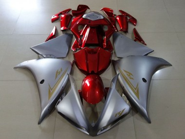 Argent Rouge Carénage Moto Yamaha YZF 1000 R1 2009-2011 Pas Chère