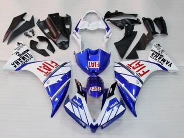 Blanc Bleu Rouge Fiat Carénage Moto Yamaha YZF 1000 R1 2009-2011 Pas Chère