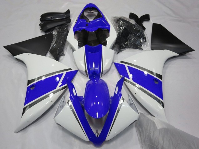 Blanc Bleu Argent Noir Mat Carénage Moto Yamaha YZF 1000 R1 2009-2011