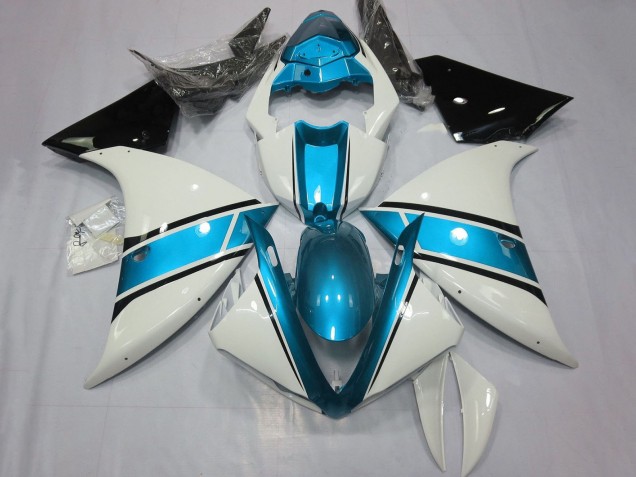 Blanc Bleu Clair Noir Carénage Moto Yamaha YZF 1000 R1 2009-2011