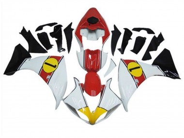 Blanc Rouge Jaune Noir Carénage Moto Yamaha YZF 1000 R1 2009-2011 Pas Chère