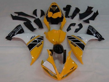 Jaune Blanc Noir Bande Carénages Moto Yamaha YZF 1000 R1 2009-2011 Pas Chère