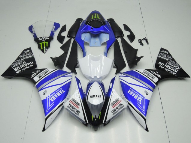 Blanc Bleu Noir Vert Monstre Yamalube Carénage Moto Yamaha YZF 1000 R1 2012-2014