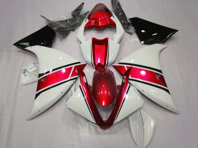 Blanc Rouge Noir Brillant Carénage Moto Yamaha YZF 1000 R1 2012-2014