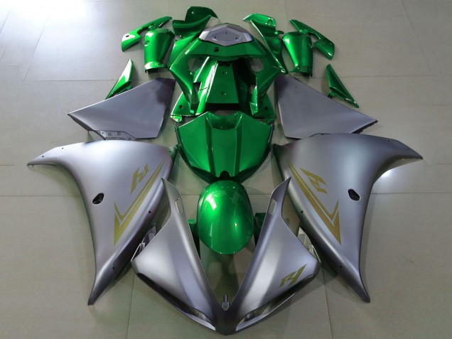 Argent Mat Vert Carénage Moto Yamaha YZF 1000 R1 2012-2014