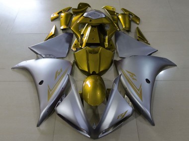 Argent Mat Or Carénage Moto Yamaha YZF 1000 R1 2012-2014 Pas Chère