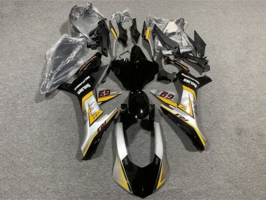 Argent Jaune Noir Brillant Carénage Moto Yamaha YZF 1000 R1 2015-2019 Pas Chère