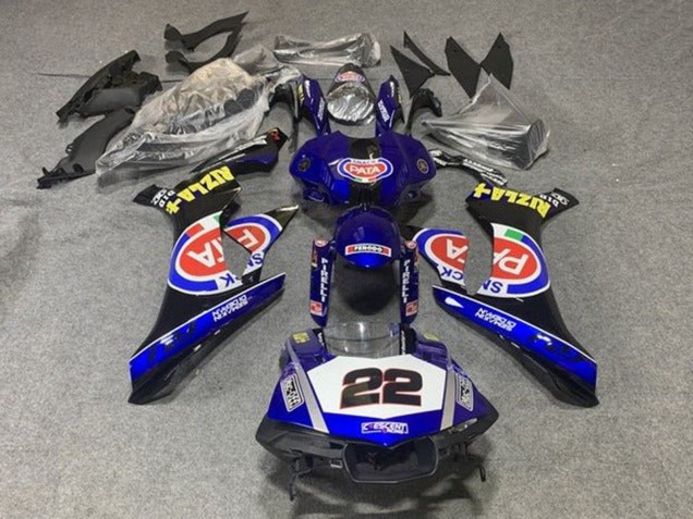 Bleu Blanc Noir Rouge Pata 22 Carénage Moto Yamaha YZF 1000 R1 2015-2019