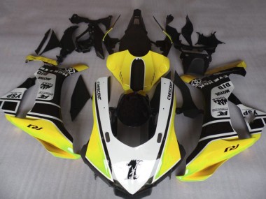 Jaune Blanc Noir Carénage Moto Yamaha YZF 1000 R1 2015-2019 Pas Chère