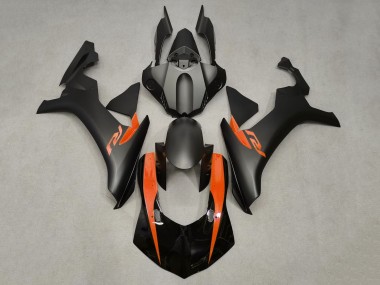 Noir Mat Noir Brillant Orange Carénage Moto Yamaha YZF 1000 R1 2015-2019 Pas Chère