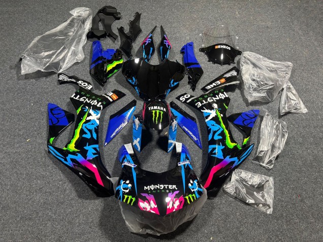 Noir Bleu Rose Monstre Carénage Moto Yamaha YZF 1000 R1 2020-2025