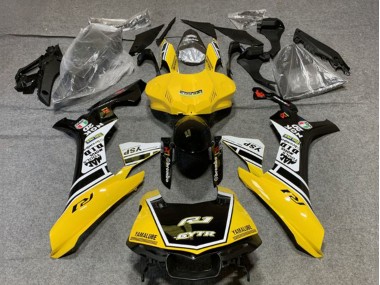 Jaune Blanc Noir Brillant GYTR Carénage Moto Yamaha YZF 1000 R1 2020-2025 Pas Chère