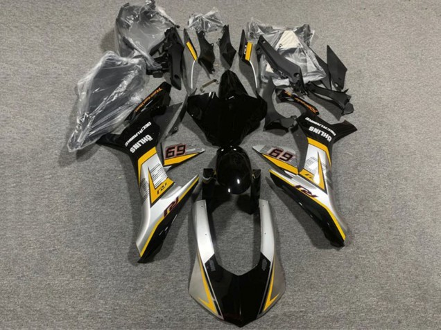 Argent Jaune Noir Brillant Carénage Moto Yamaha YZF 1000 R1 2020-2025