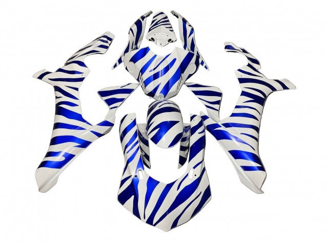 Blanc Bleu Zèbre Carénage Moto Yamaha YZF 1000 R1 2020-2025