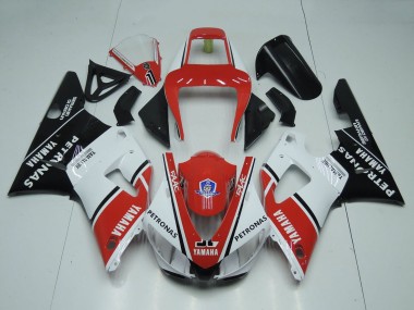 Rouge Blanc Noir Brillant Petronas Yamalube Carénage Moto Yamaha YZF 1000 R1 1998-1999 Pas Chère