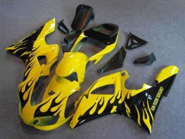Jaune Noir Flamme Carénage Moto Yamaha YZF 1000 R1 1998-1999 Pas Chère