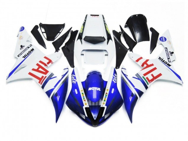 Blanc Bleu Rouge Fiat Motul Carénage Moto Yamaha YZF 1000 R1 2002-2003