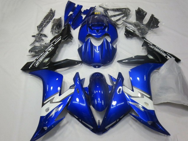 Bleu Blanc Noir Brillant Carénage Moto Yamaha YZF 1000 R1 2004-2006