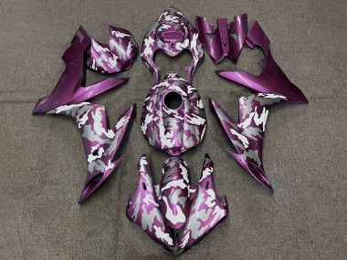 Violet Clair Blanc Gris Camouflage Carénage Moto Yamaha YZF 1000 R1 2004-2006 Pas Chère