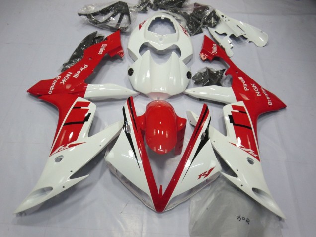 Blanc Rouge Noir Carénages Moto Yamaha YZF 1000 R1 2004-2006