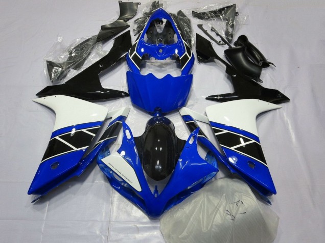 Bleu Blanc Noir Kits Carénages Moto ABS Yamaha YZF 1000 R1 2007-2008